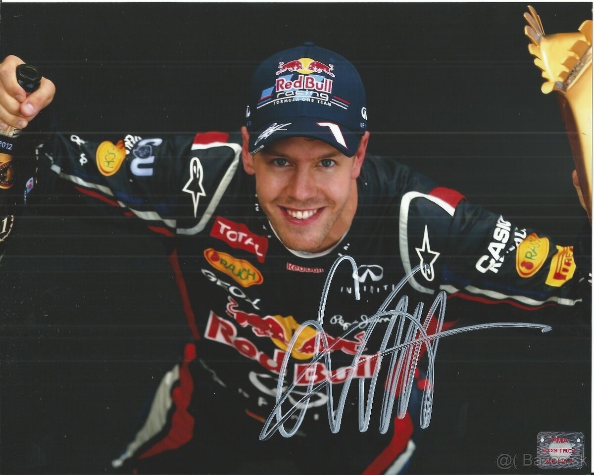 Sebastian Vettel - foto s podpisem + COA