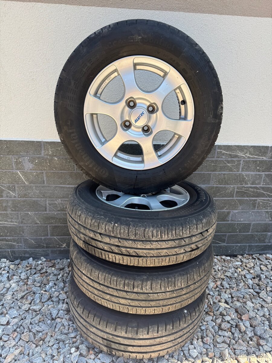 Hliníkové disky Alutec 4x100 r14 + letné 185/70 r14 6mm