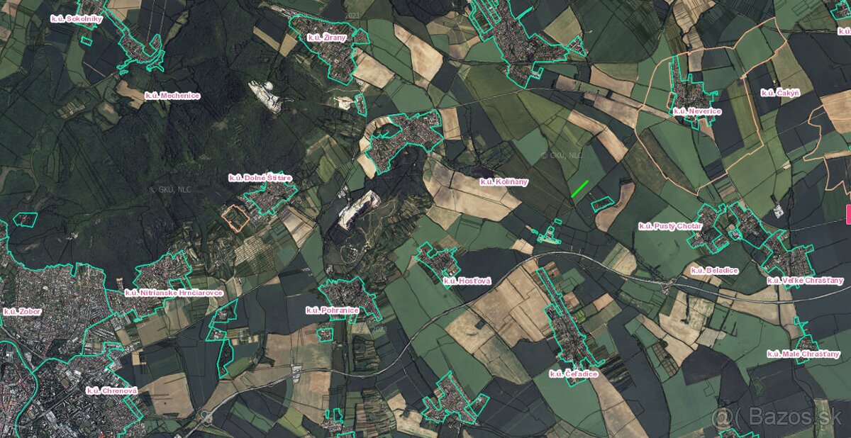 Orna poda v okrese Nitra - katastr Kolíňany