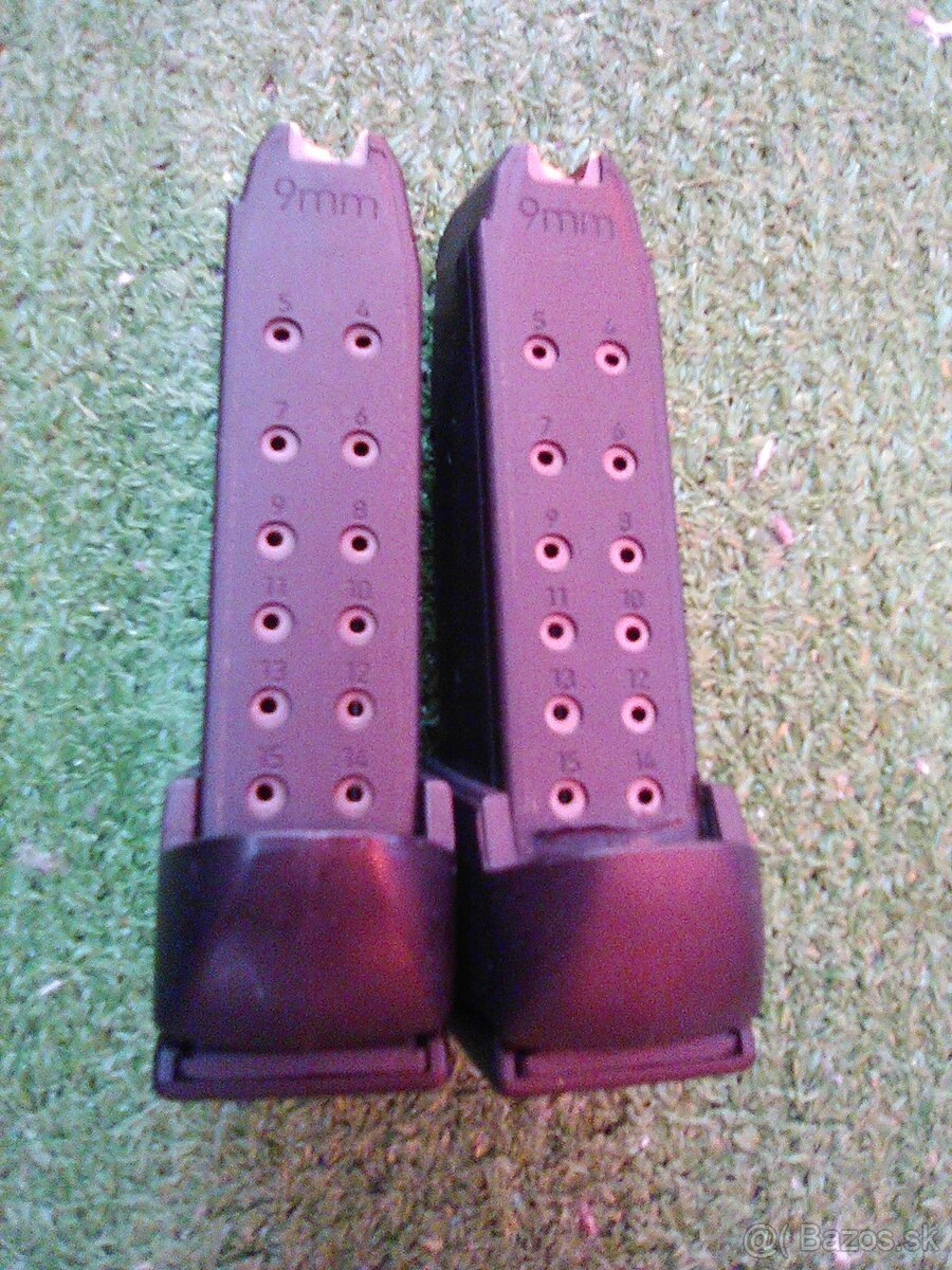 15  ranové zásobníky s návlekom Grip pre pištoľ Glock 26