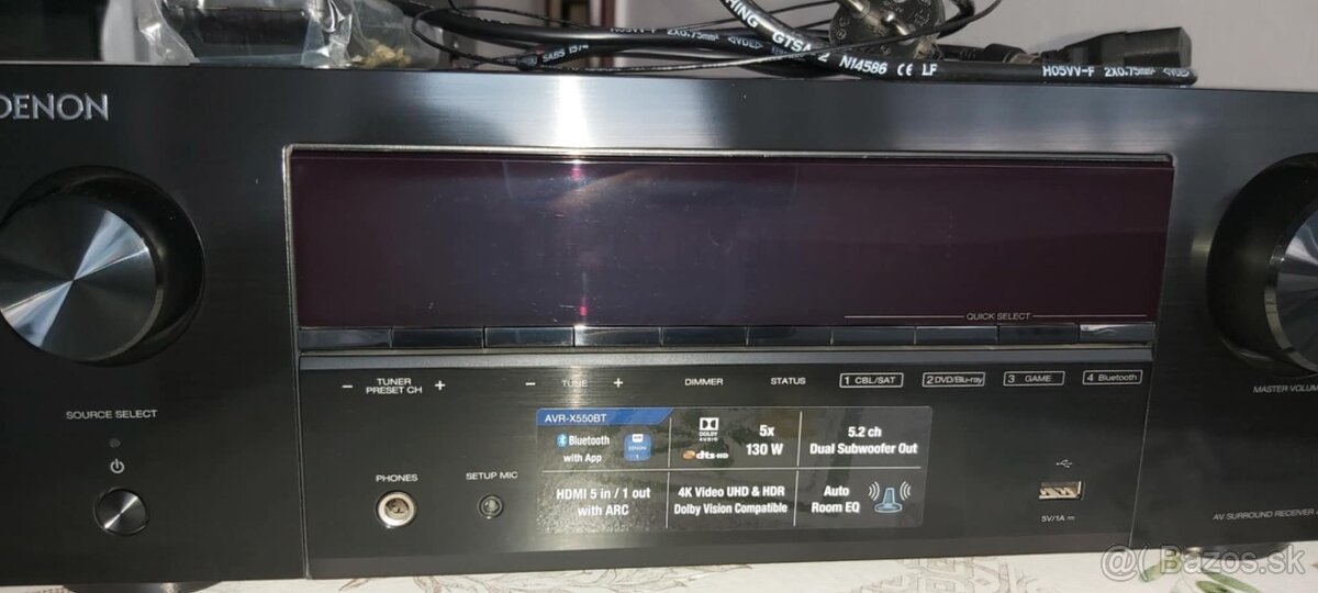 Predam Receiver Denon Avr X550BT V top stave