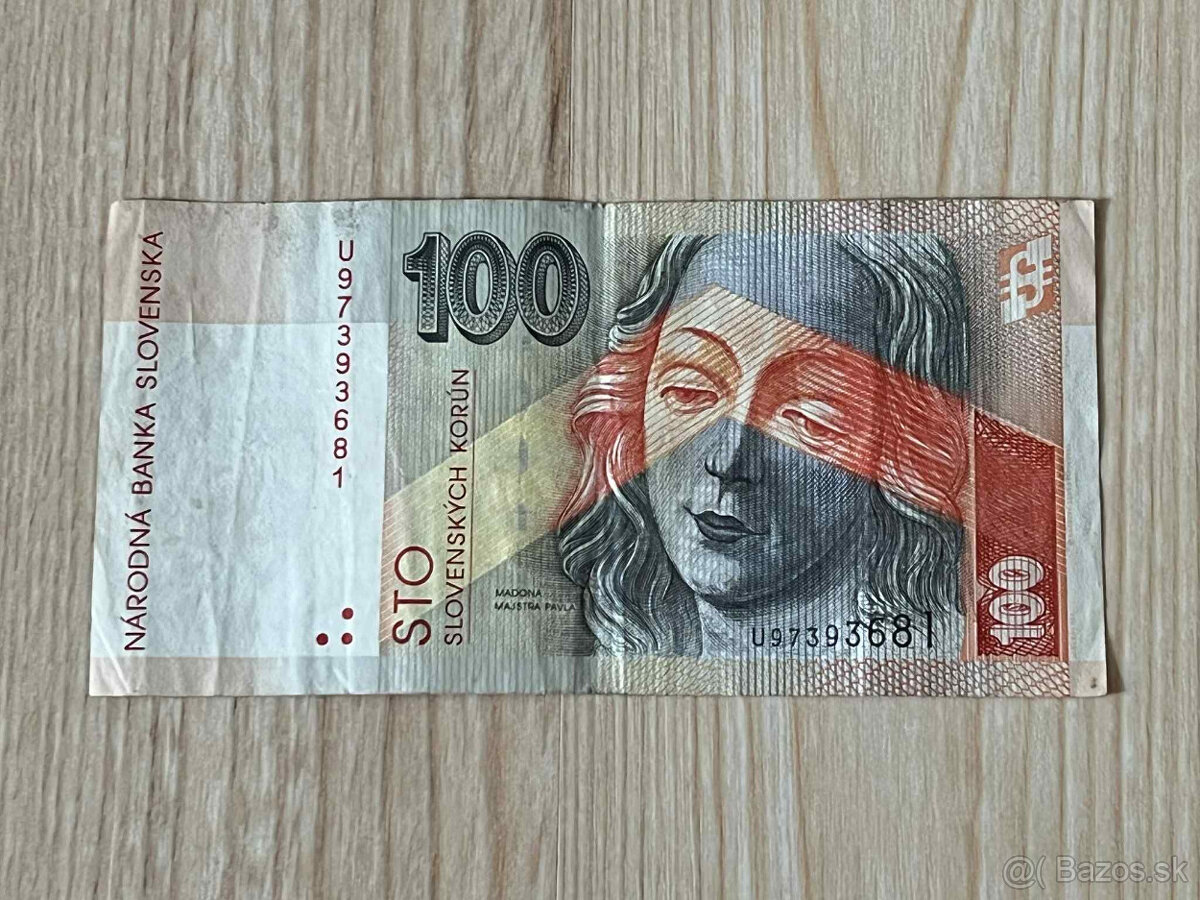 Slovenské bankovky 100 SK rok 2004 séria U