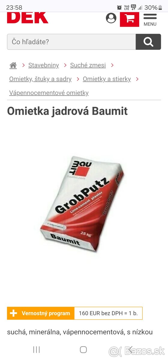 Jadrová omietka Baumit