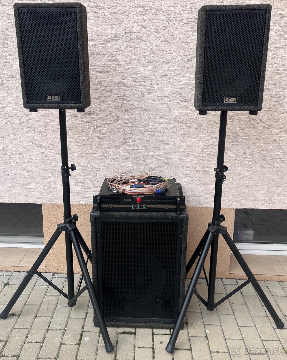 3-KANÁLOVÉ OZVUČENIE 2+1/2 = 1000W pre kluby, bary, DJs