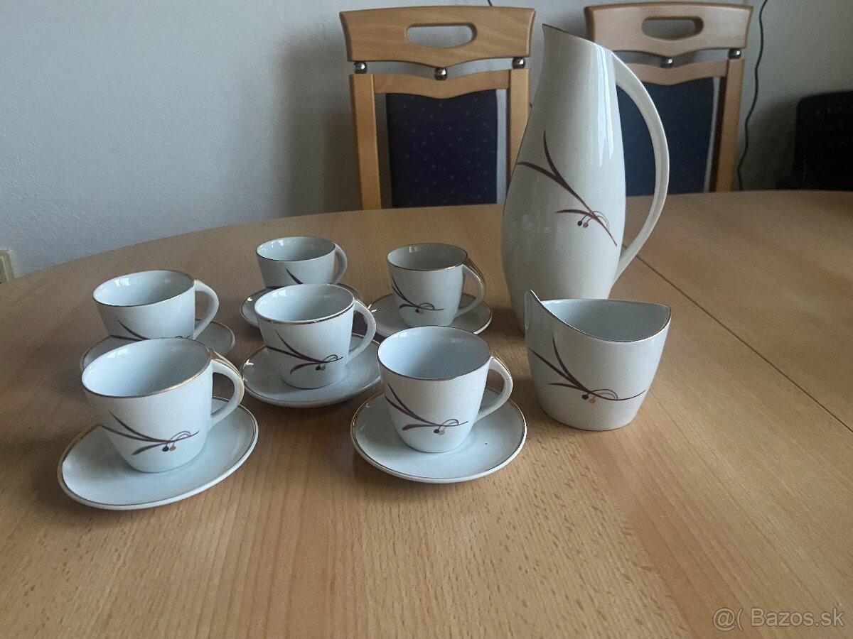 Vintage mokka set Hollohází v štýle art deco