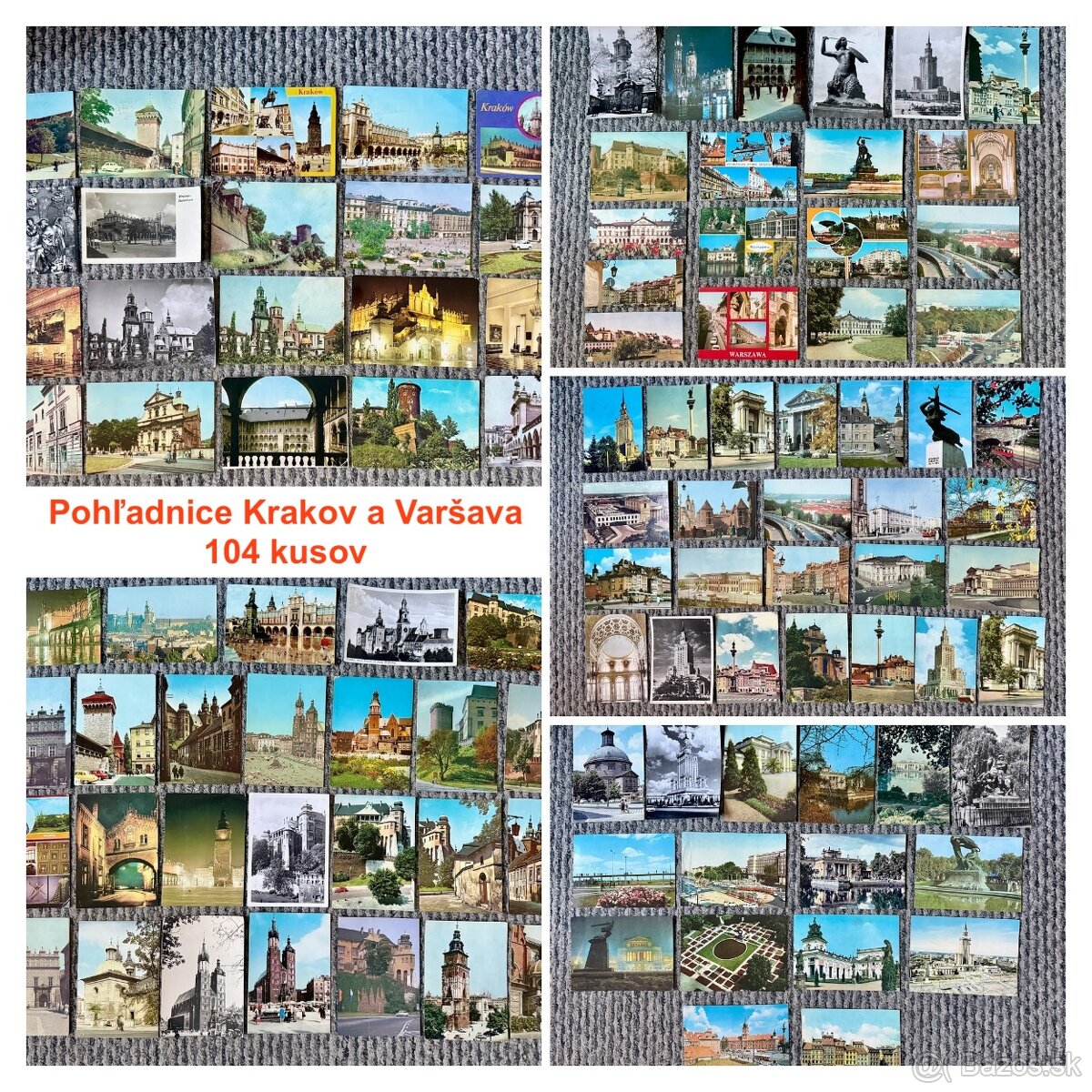 Retro pohľadnice socializmus Krakov a Varšava - 104 kusov