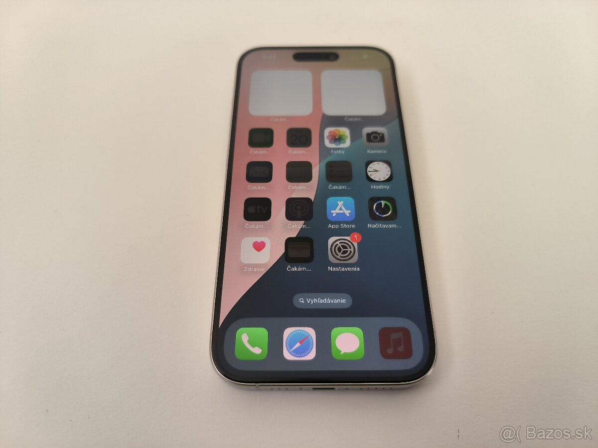 apple iphone 15 PRO 128gb White Titanium / Batéria 90%