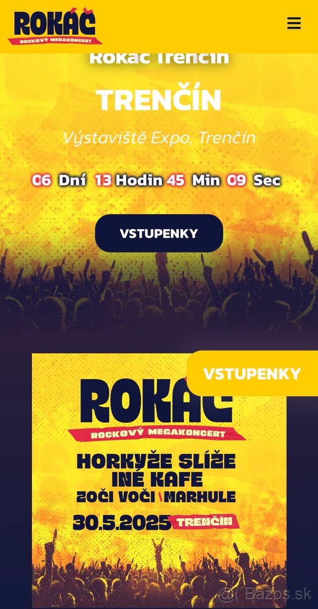 2 lístky Rokáč Trenčín