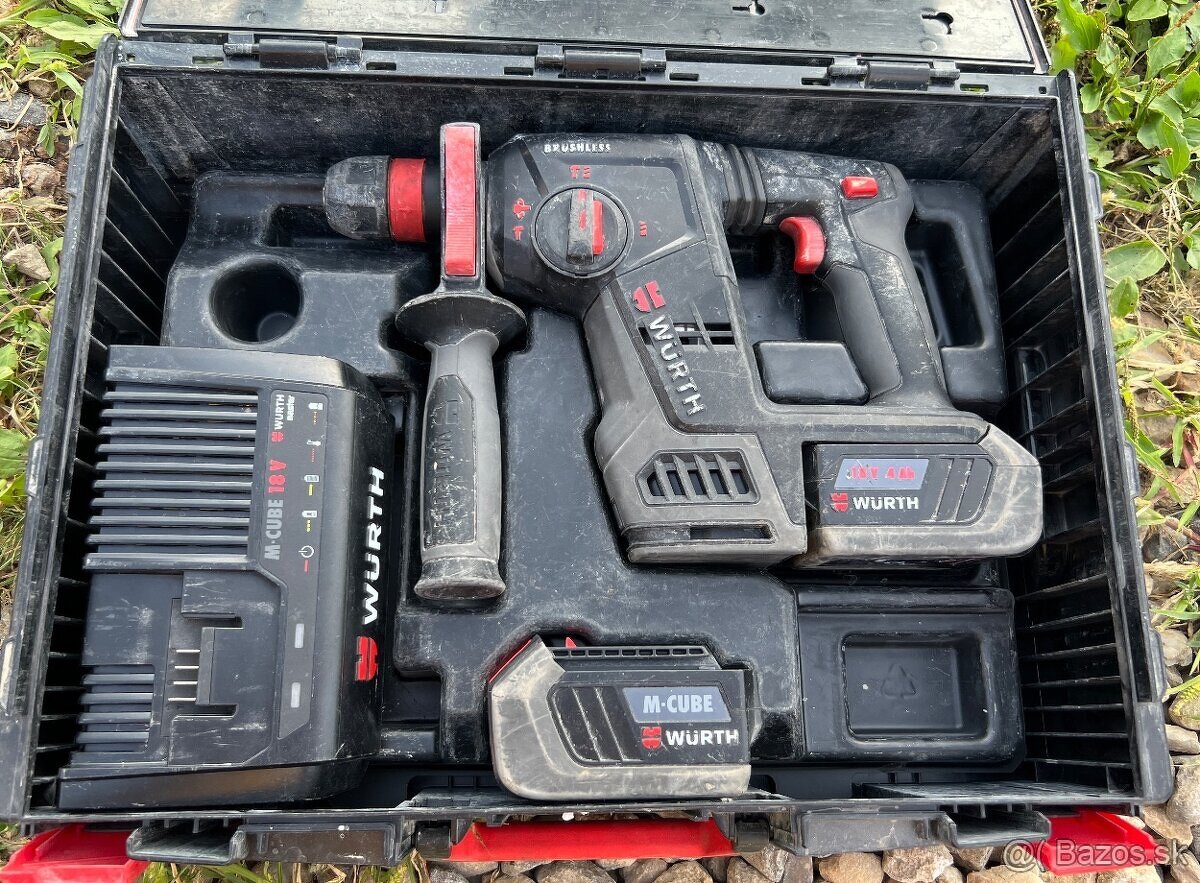 Würth ABH 18 Compact vŕtacie kladivo, 2x batéria, kufor