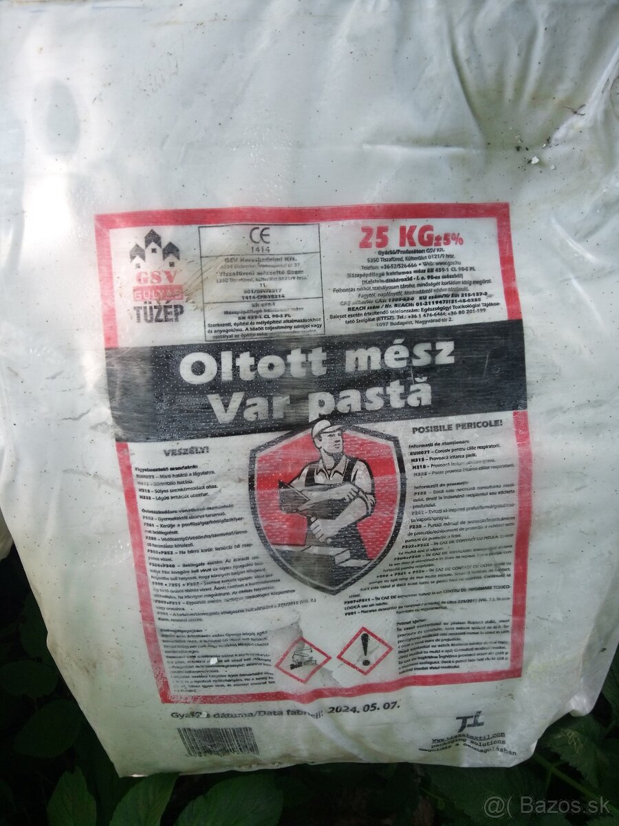 Vápno hydraulické a vápenná kaša