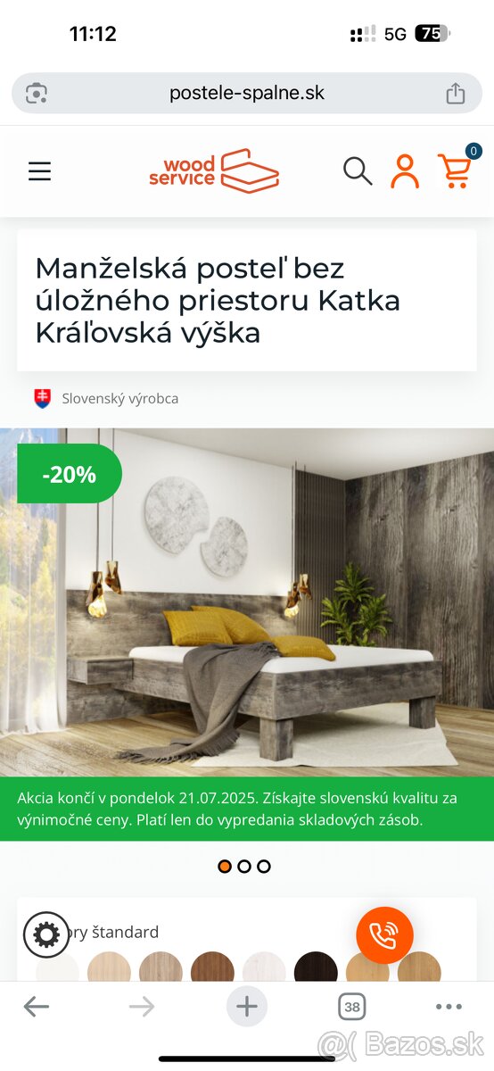 Manzelska postel 180X200