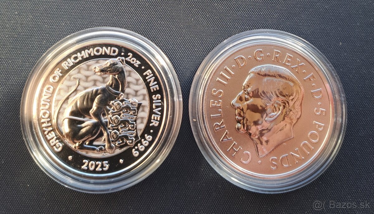 Anglicko Beast Greyhound 2oz 2025 investicne striebro