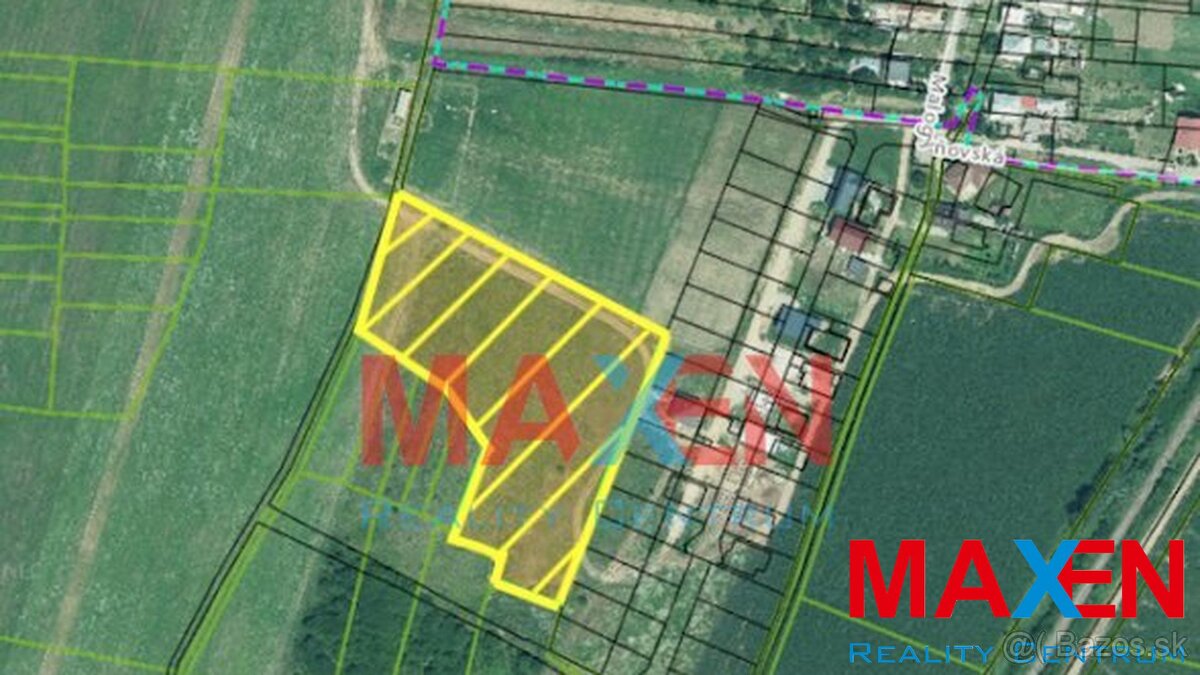 Predaj : MAXEN, Pozemok 13 668 m2, v blízkosti novej IBV,