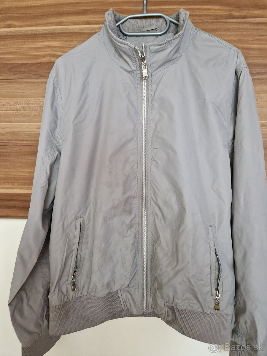 Pánska prechodná podšitá sivá bunda veľ. M