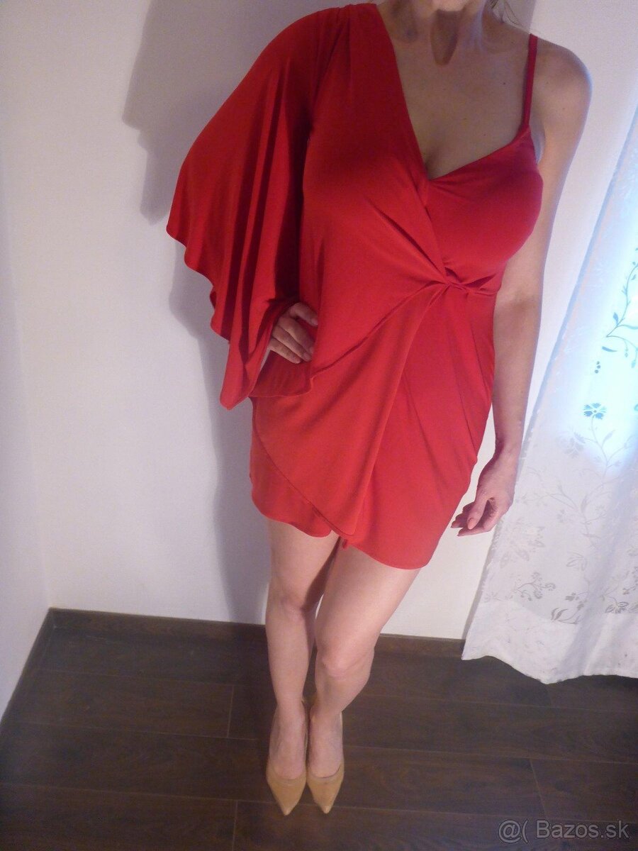 Dámske červené šaty ASOS, Veľkosť S 36
