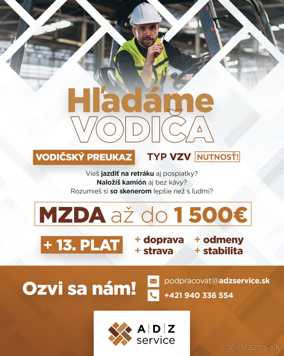 VODIČ VZV (RETRÁK) – práca v 3-zmennej prevádzke