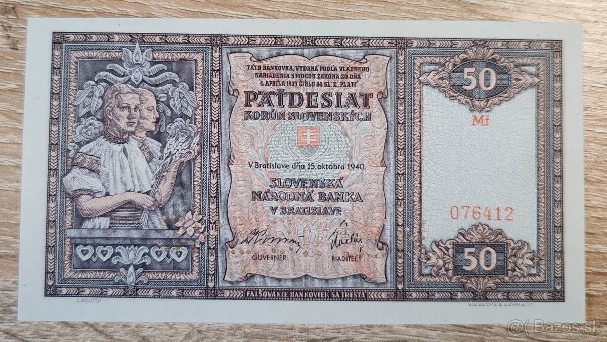 50 Ks, 1940, Mf, Slovenský štat