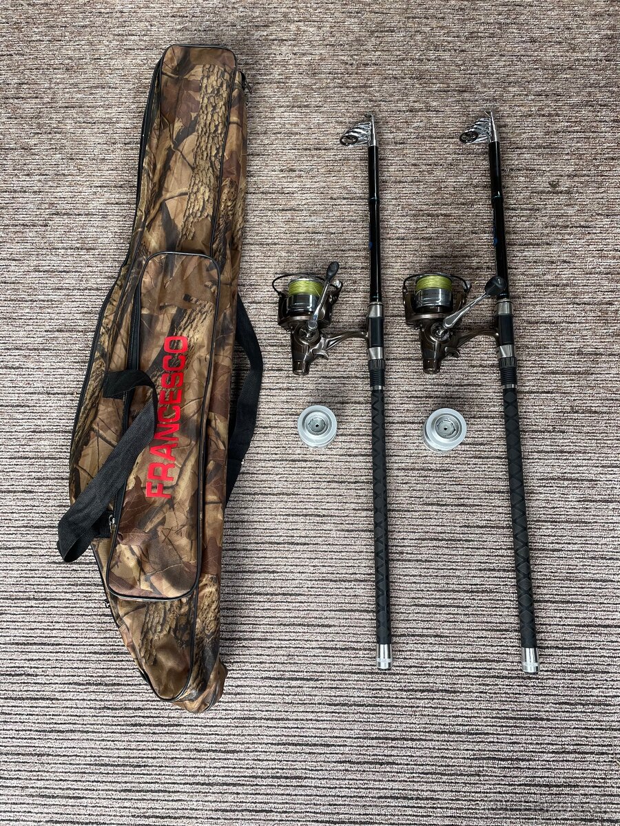 Teleskopické udice-navijaky-puzdro