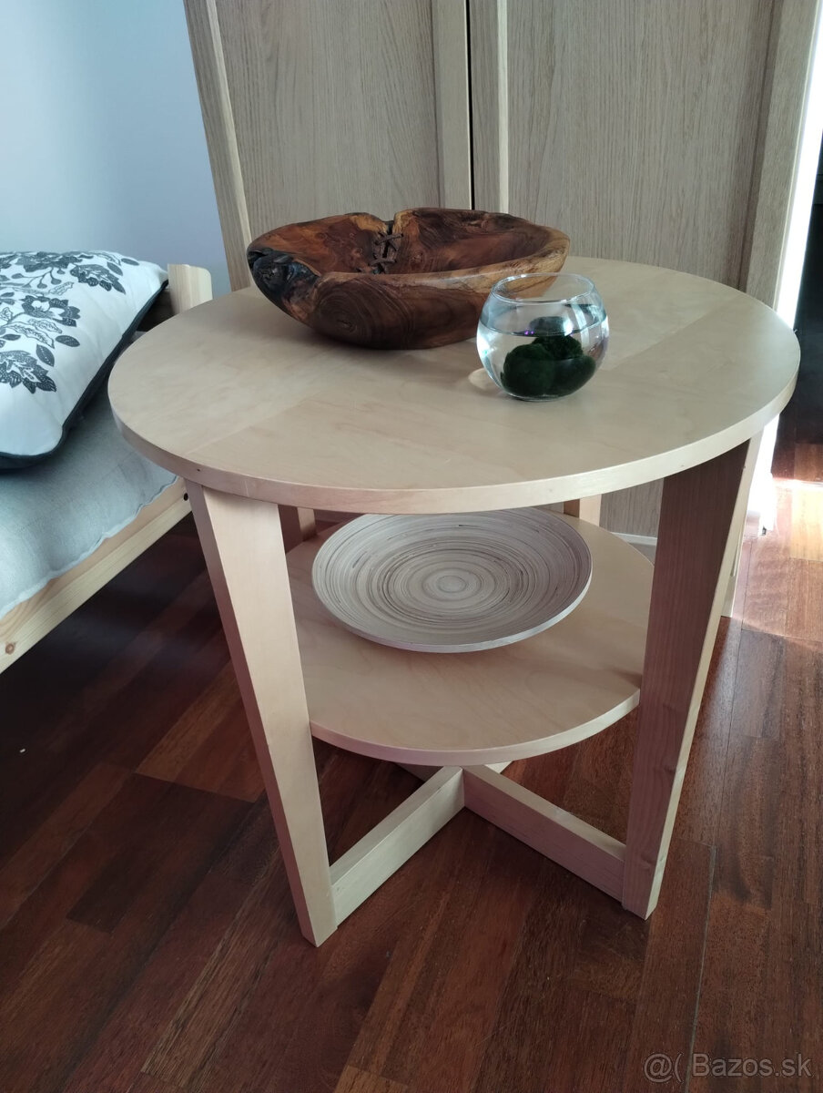 Konferenčný stolík guľatý 60cm drevo