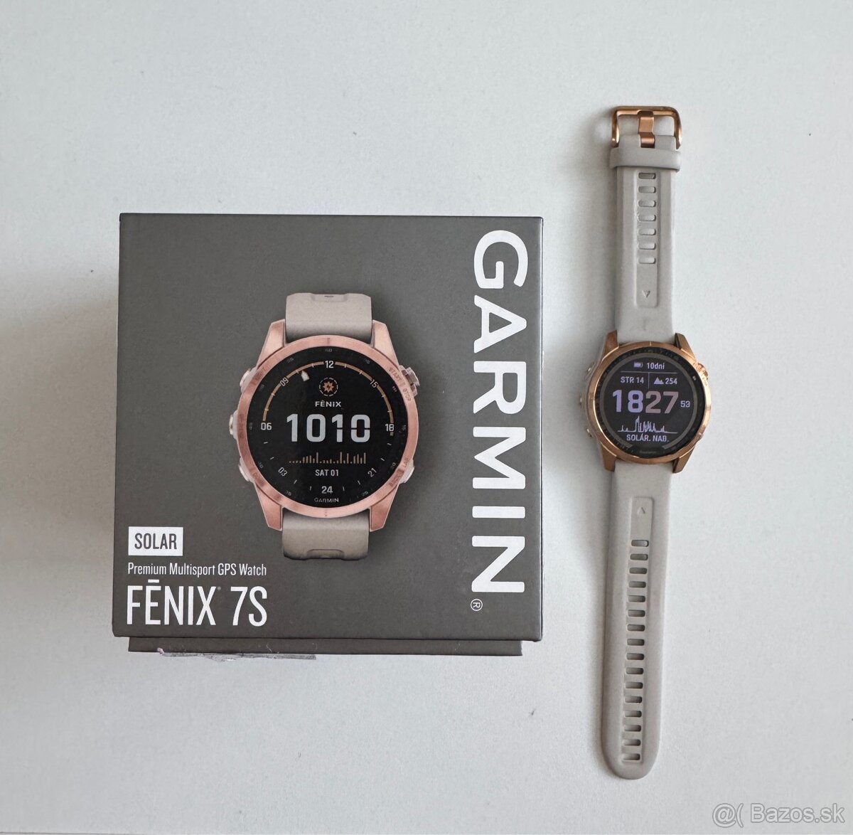 Garmin Fenix 7S solar rose gold
