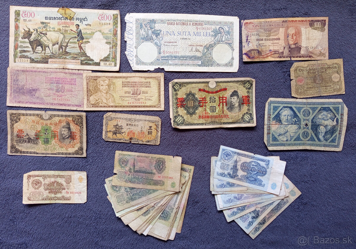Poškodené bankovky svet