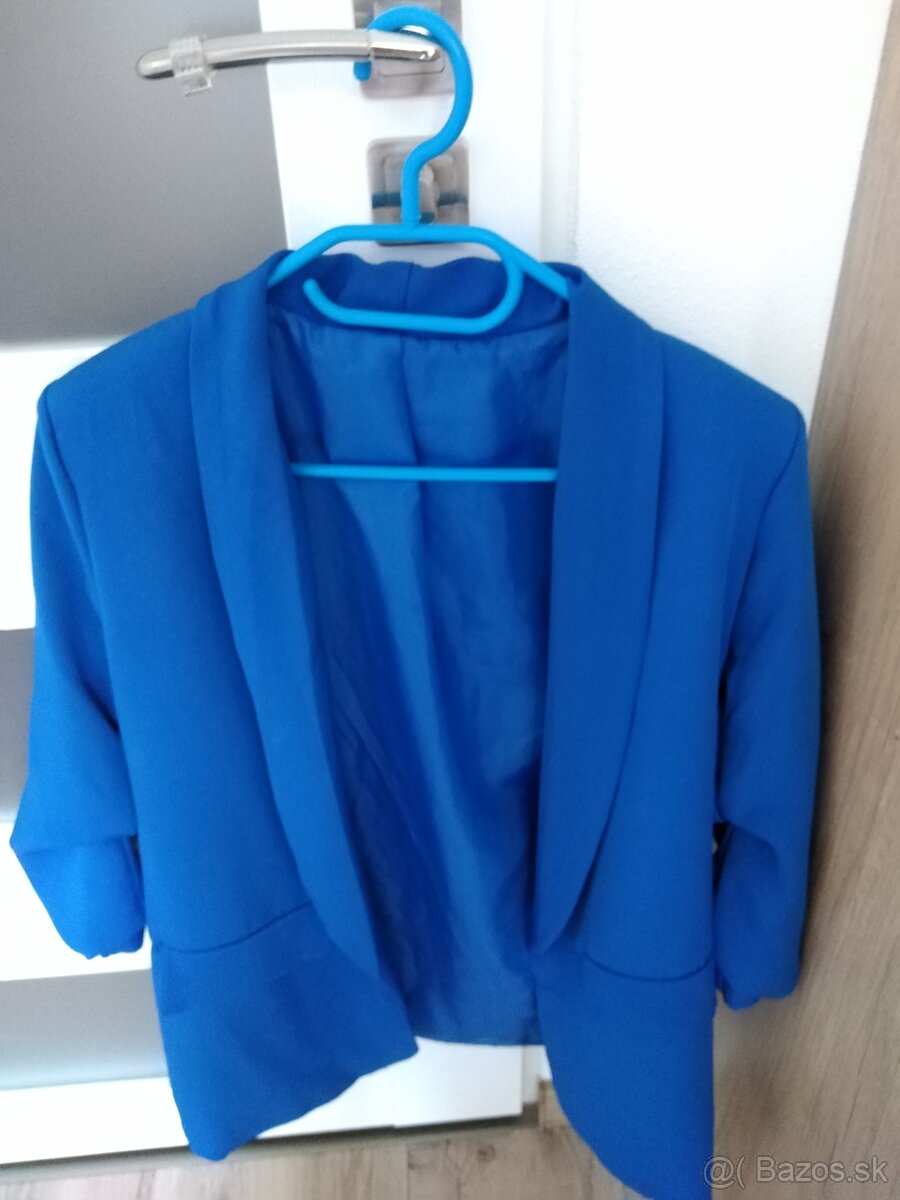 Modré sako s 3/4 rukávom