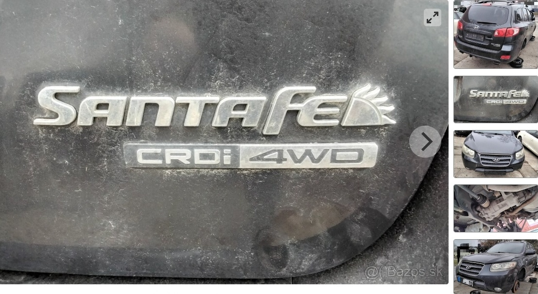 Hyundai Santa Fe 2.2 CRDi 2008 4x4 predám PREVODOVKU, DVERE,