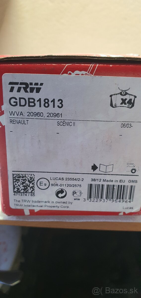 TrW GDB 1813 Renaut scenic 2