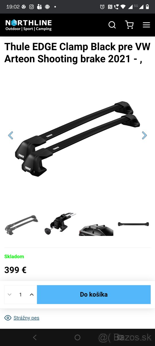 Thule EDGE Clamp Black pre VW Arteon Shooting brake 2021