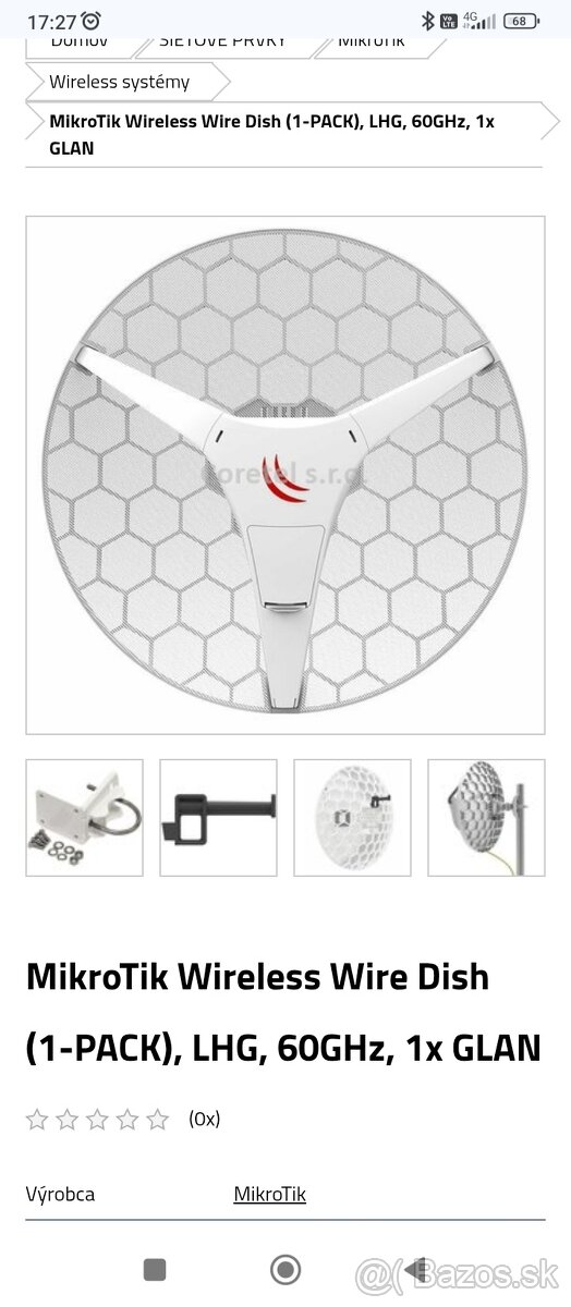Anténa Mikrotik wireless wire dish