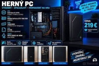 Herný počítač – GTX 1060 + SSD 500GB