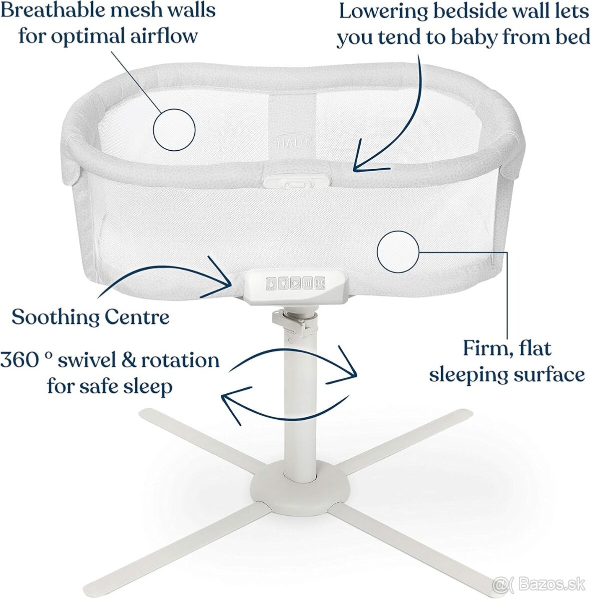 Halo Bassinet Premiere - Prenosná nočná postieľka pre bábätk