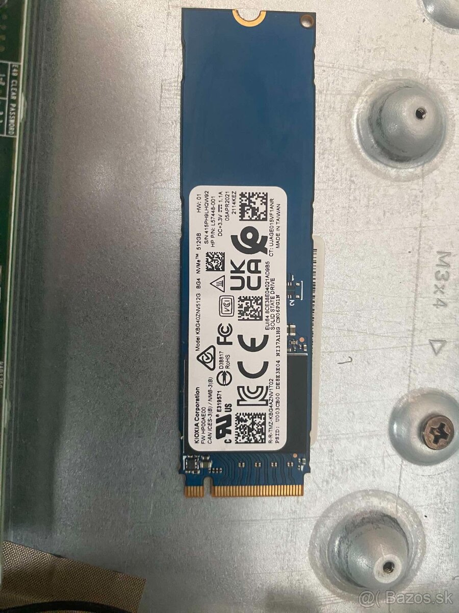 Predám ssd kbg40znv512g kioxia m2 nwmi ssd 2280 512 gb