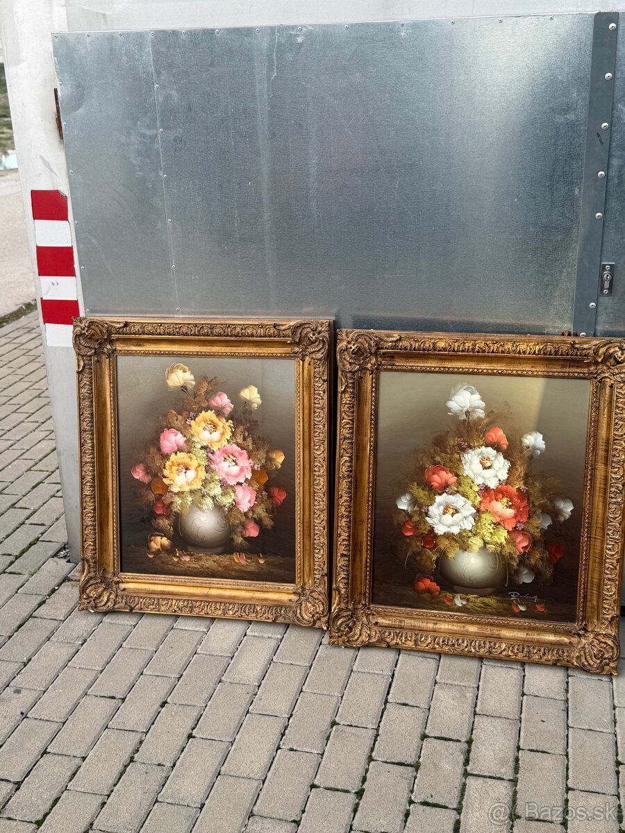 Luxusne malovane obrazy na platne kytice kvety