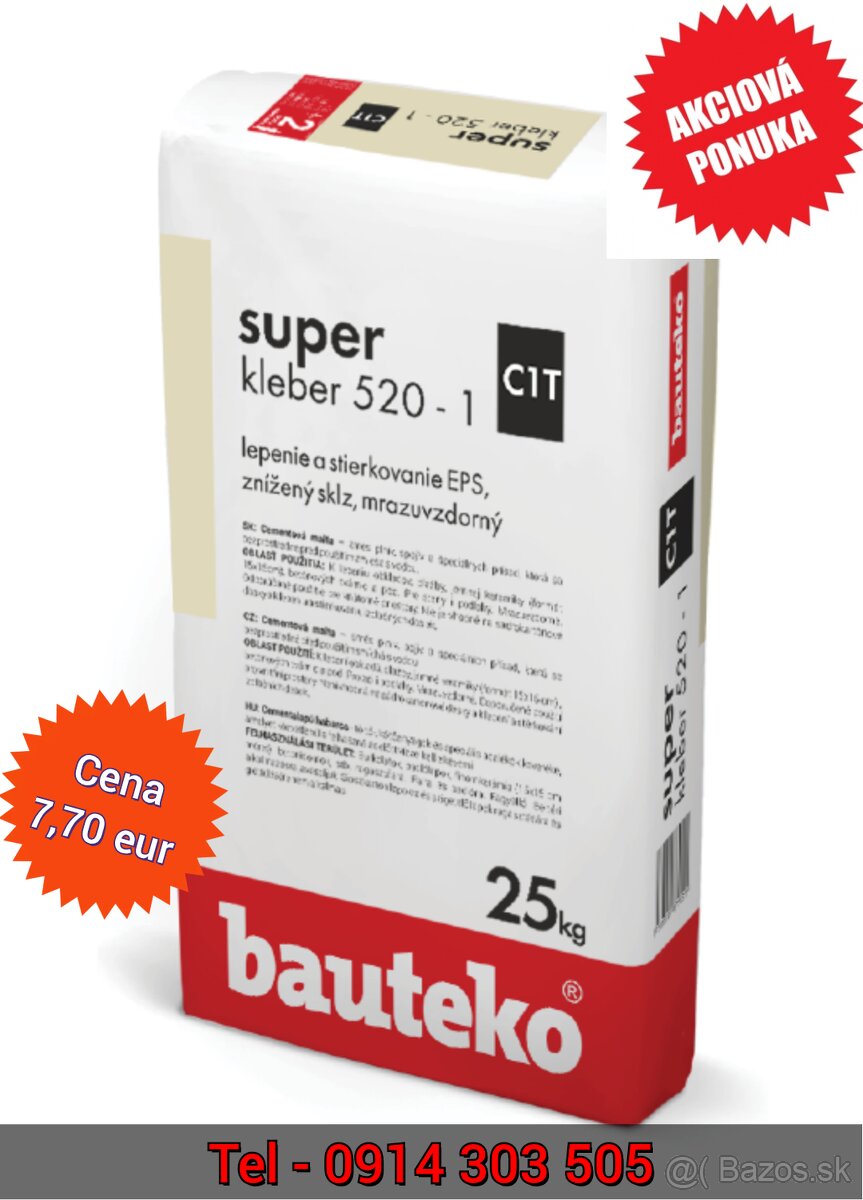 Fasadne lepidlo Bauteko Super kleber 25Kg