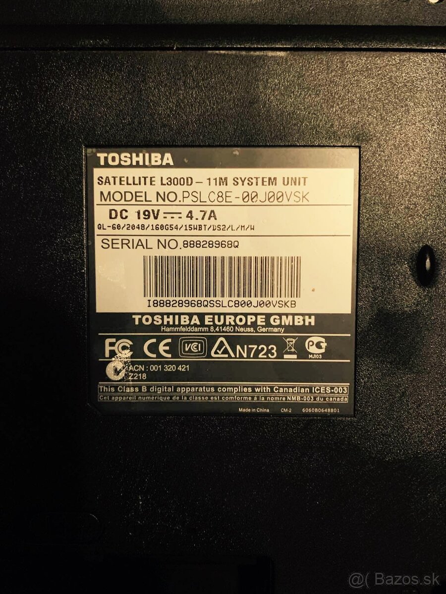 TOSHIBA SATELLITE L300D