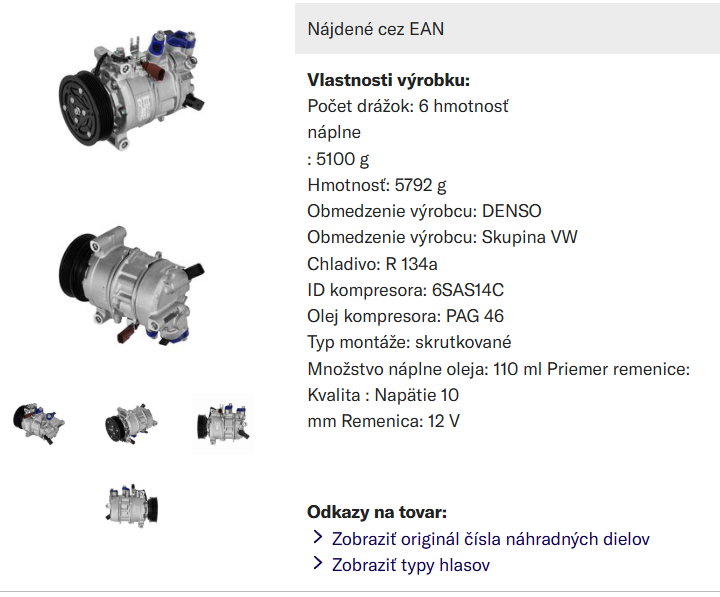 Audi A4B8 Klimakompresor 8T0260805P / F / S