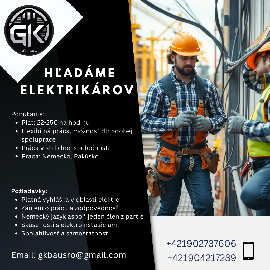 Hľadáme skúseného elektrikára