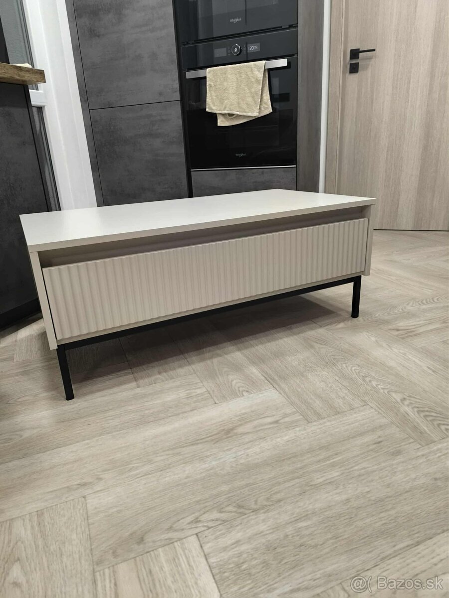 Moderný nový konferenčný stôl so šuflíkom vo farbe kašmír