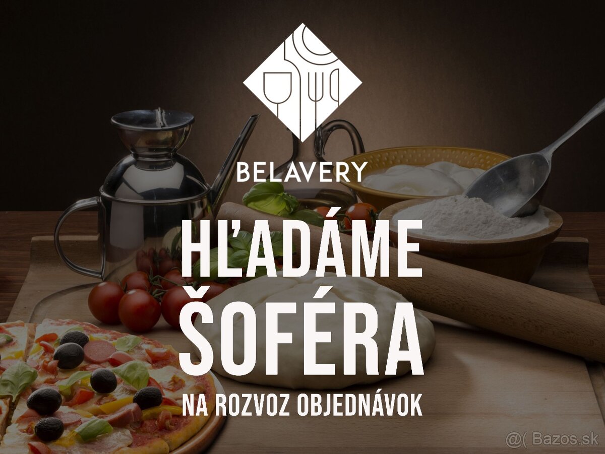 Hľadáme šoféra na rozvoz jedál