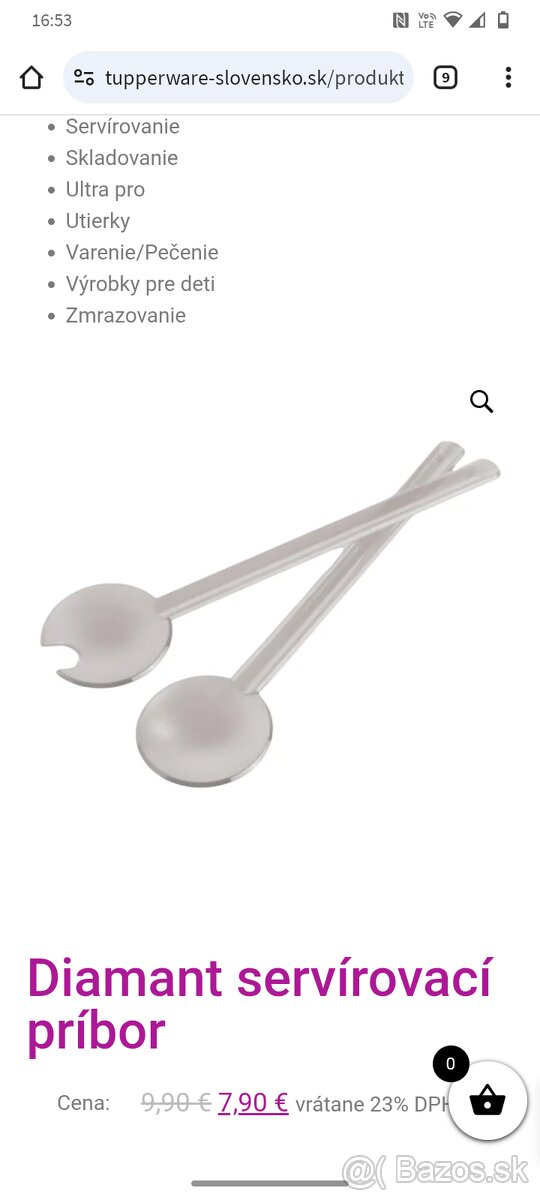 Tupperware servírovací príbor, nový