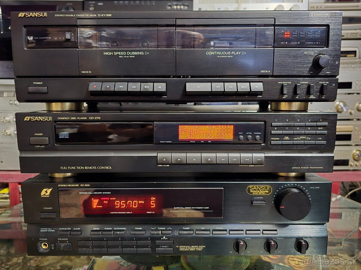 SANSUI RZ-1500 +CD-270 +dvojkazetový deck D-X119W