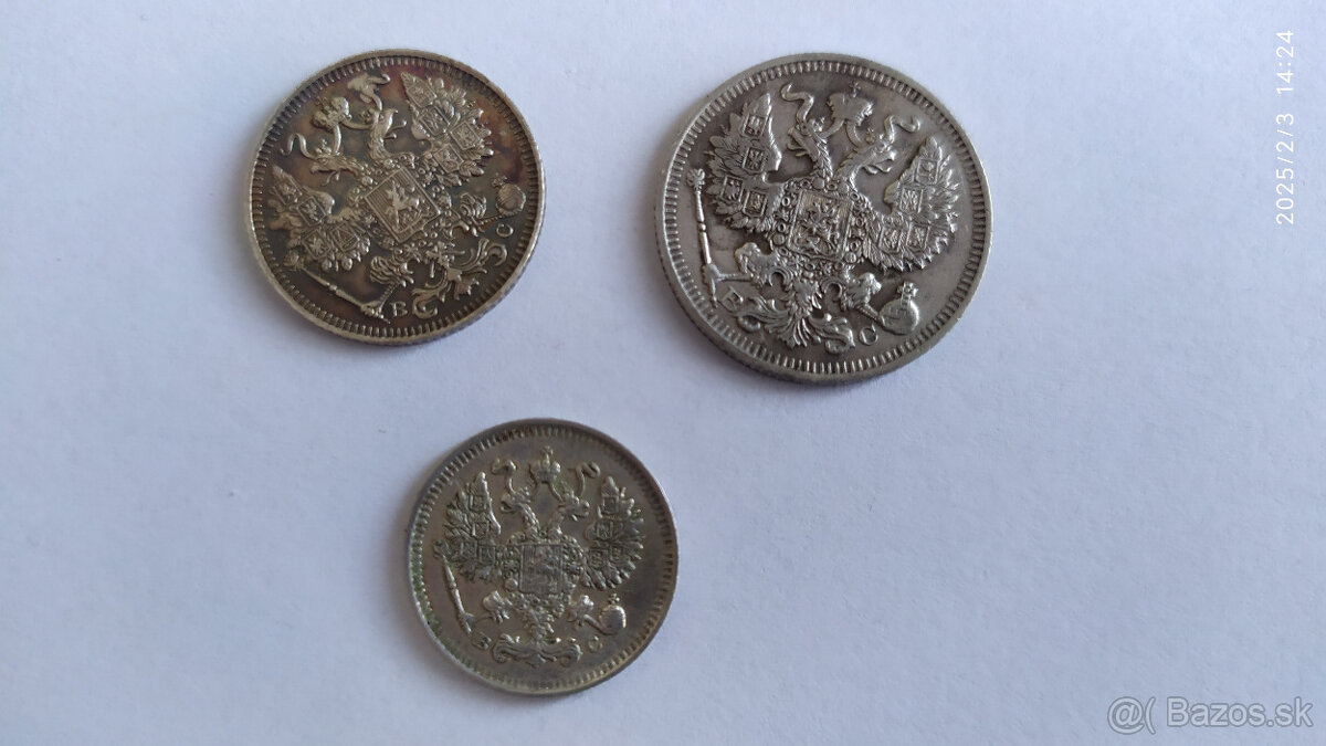 Strieborné cárske kopejky