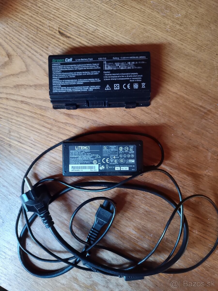 Nabíjačka 65W na laptop + nová batéria na Laptop Asus.