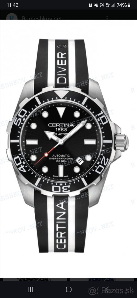Certina DS Action Diver kaučukovy remienok