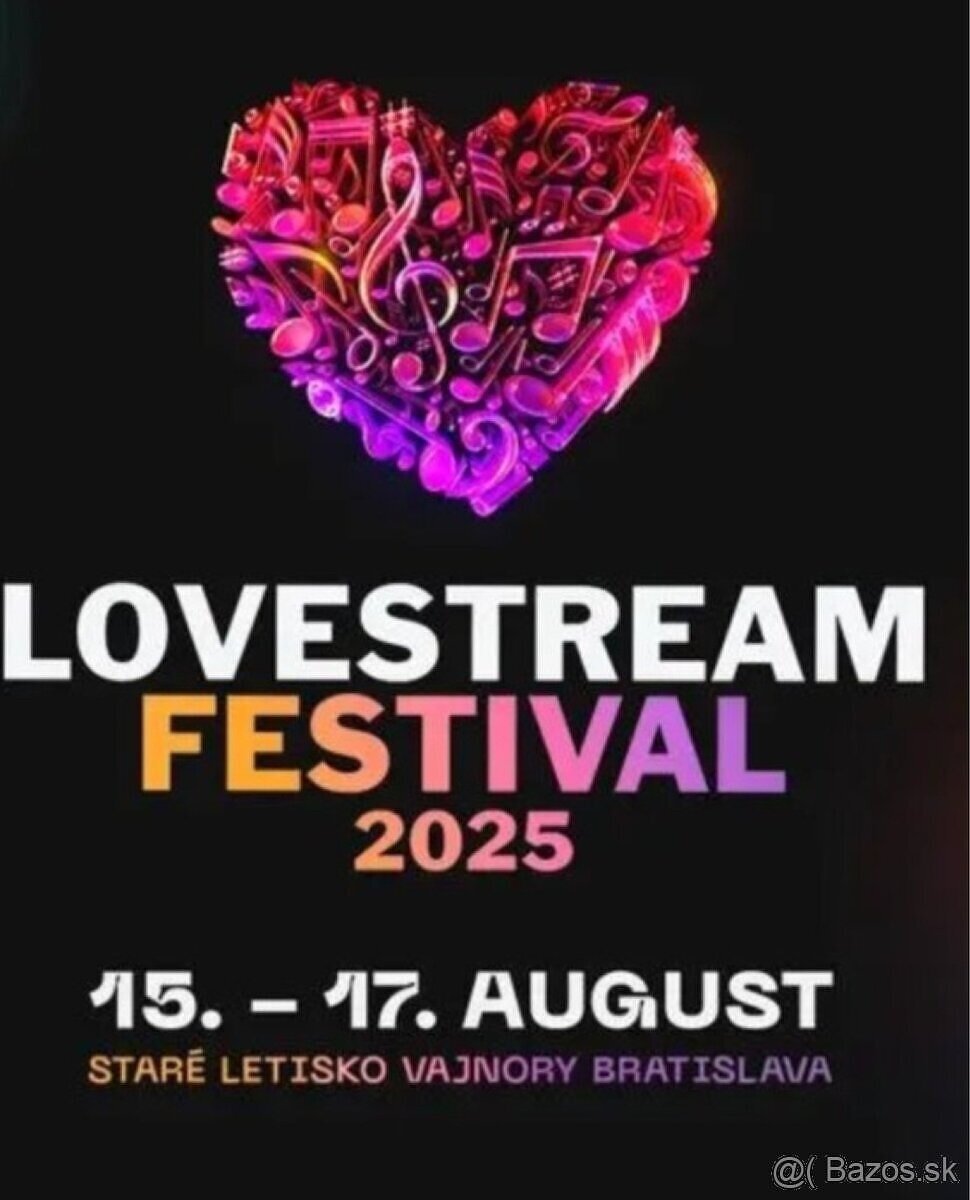 Predam 4 (3 dňové) vstupenky na Lovestream 2025