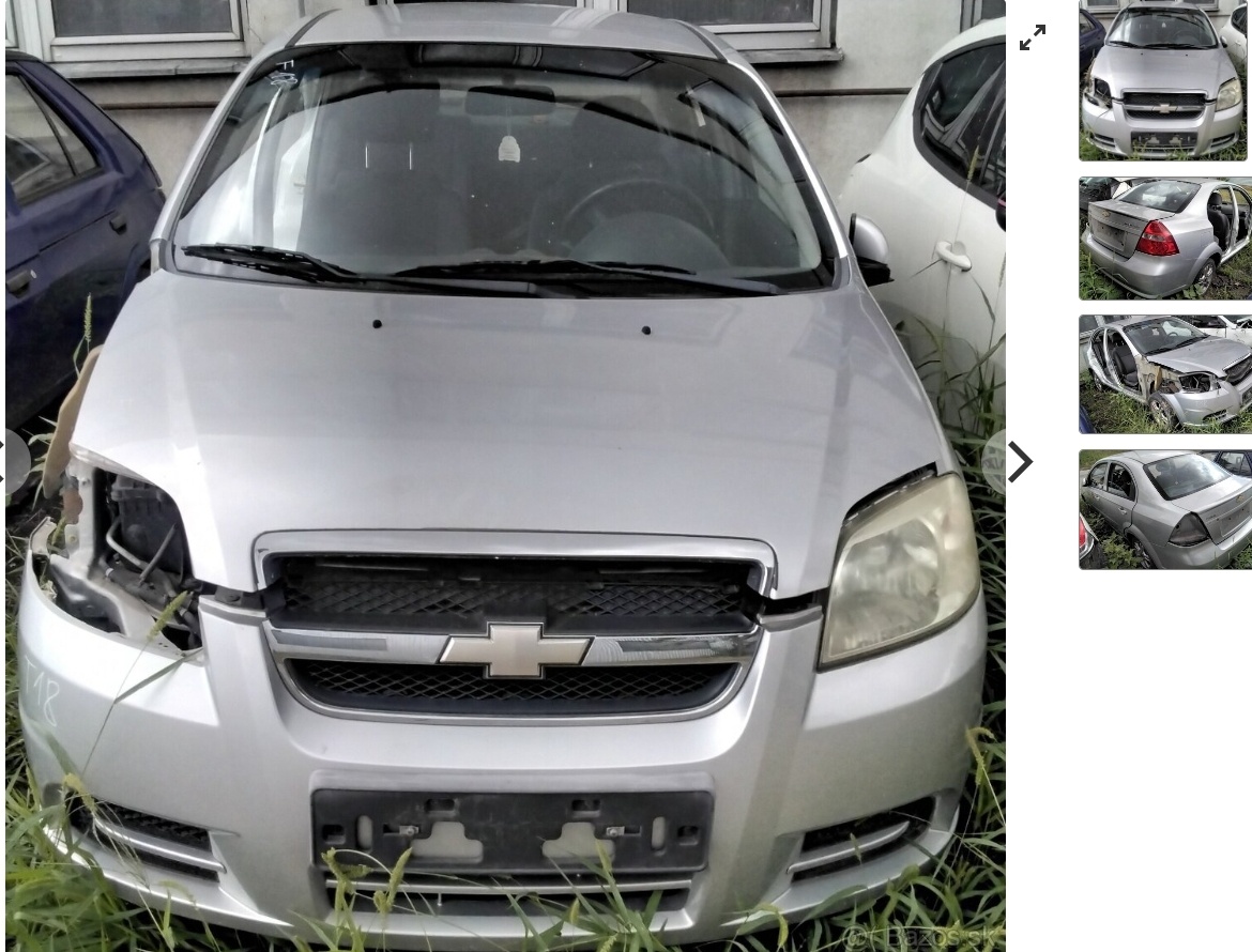 Chevrolet Aveo 1.4 2009 predám MOTOR F14D3, NÁRAZNÍK, KAPOTA