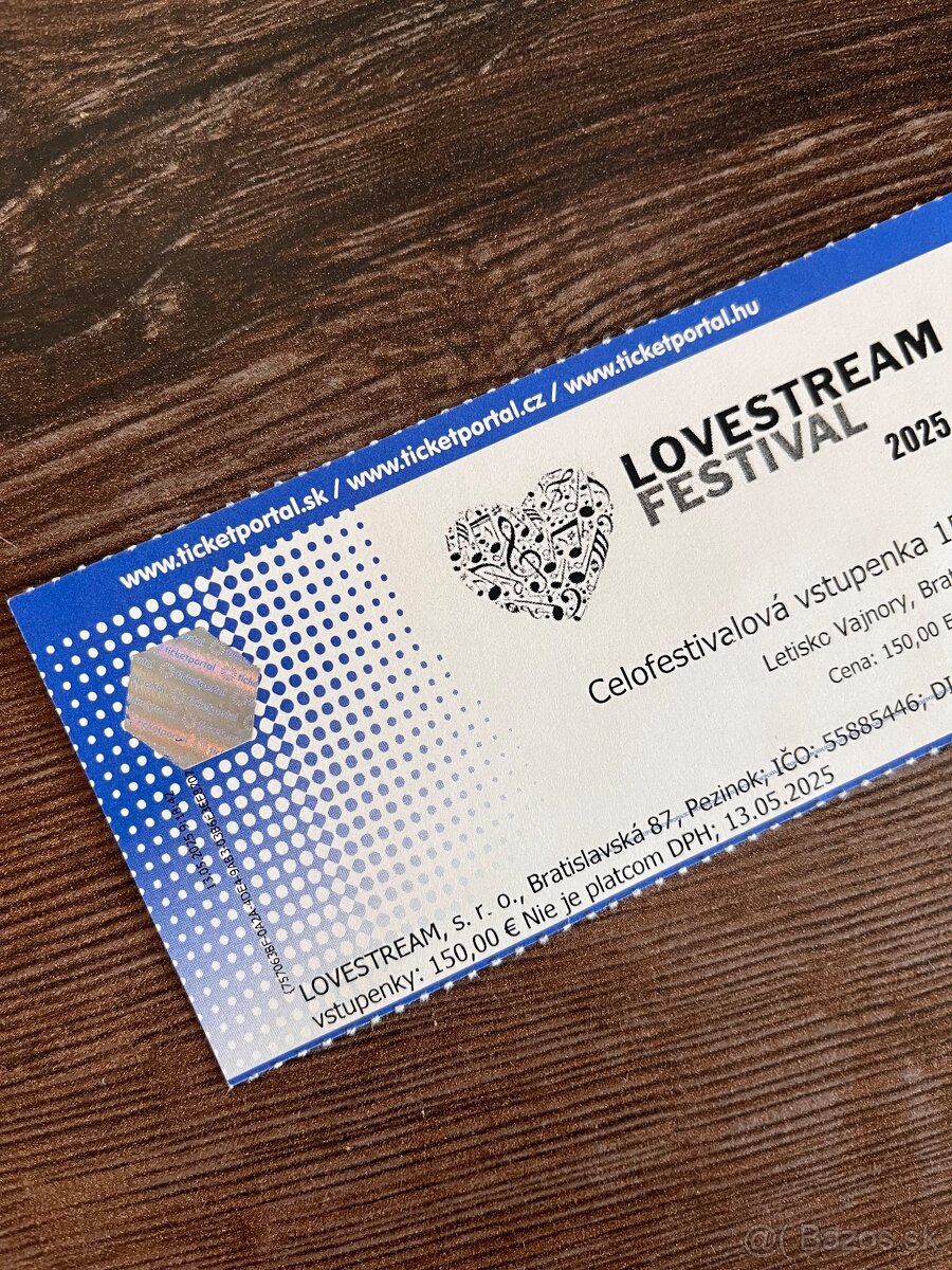 Celofestivalová vstupenka na Lovestream