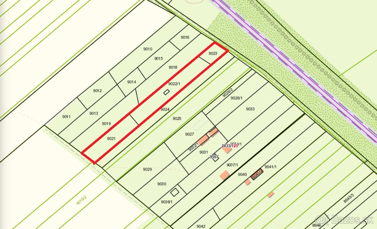 Investičné parcely za Tescom, 1572 m2, 19 €/m2