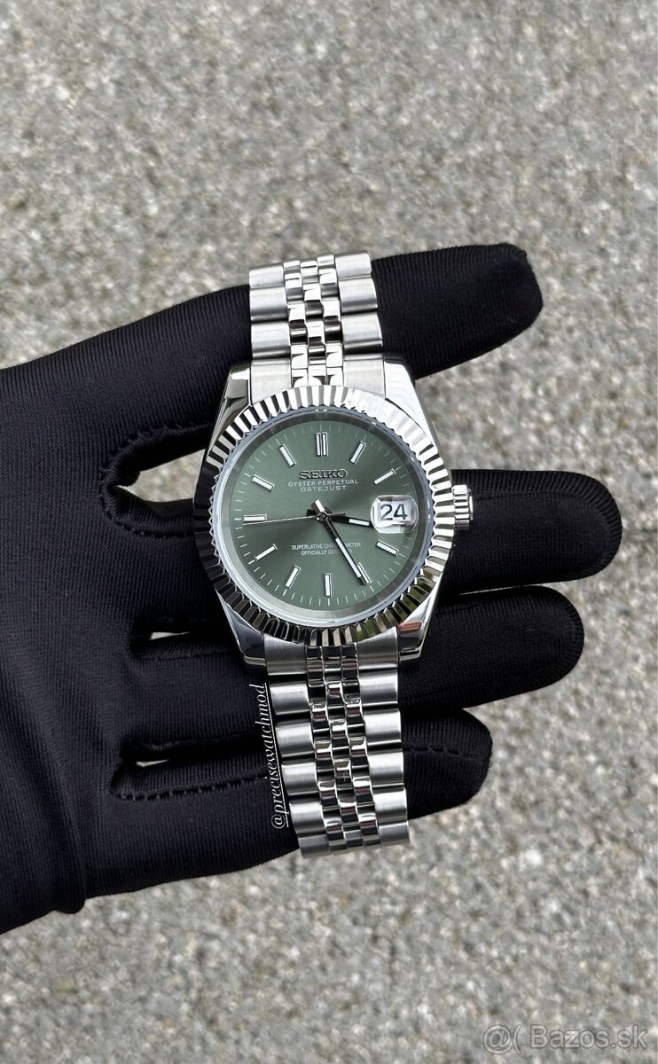 Seiko mod Datejust Olive Green